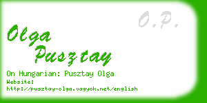 olga pusztay business card